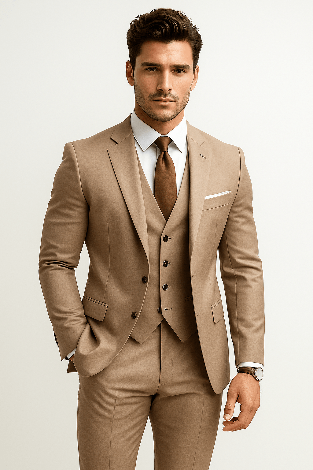 Men’s Slim Fit 3 Piece Wedding Suit for Guests | Classic Tuxedo Formal Wear