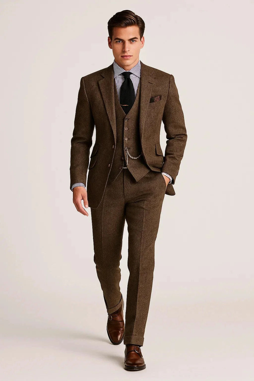 Men’s Classic 3 Piece Wedding Suit with Tuxedo Style | Formal Evening Wear
