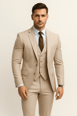 Men’s Slim Fit 3 Piece Wedding Suit for Guests | Classic Tuxedo Formal Wear