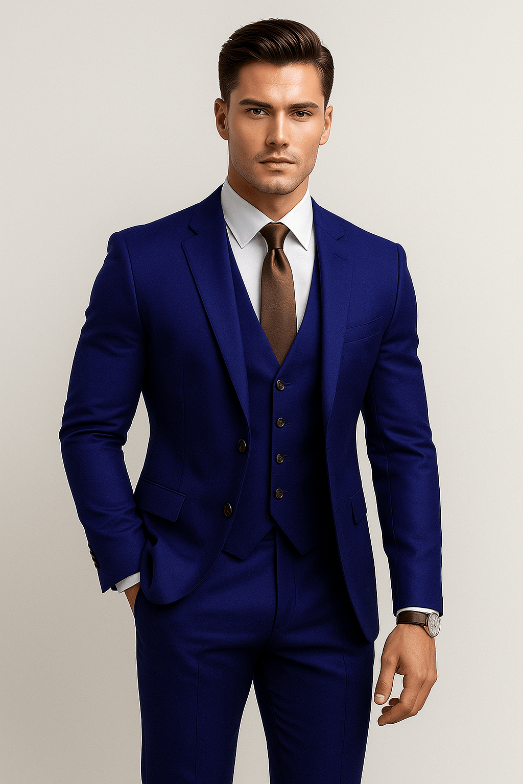 Men’s Slim Fit 3 Piece Wedding Suit for Guests | Classic Tuxedo Formal Wear