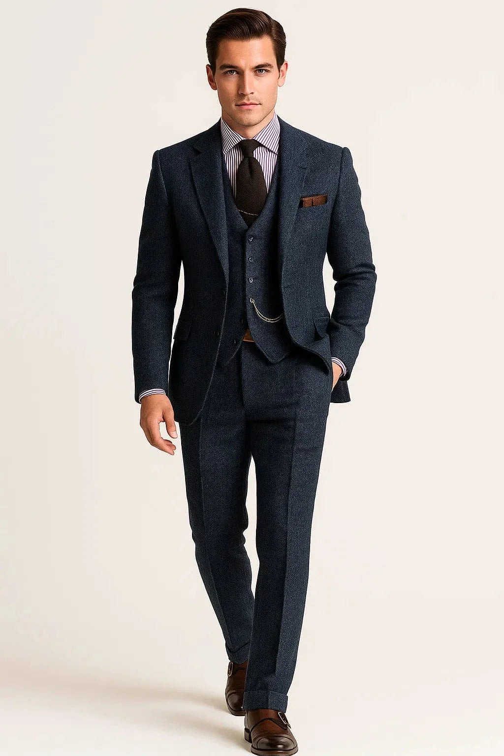 Men’s Classic 3 Piece Wedding Suit with Tuxedo Style | Formal Evening Wear