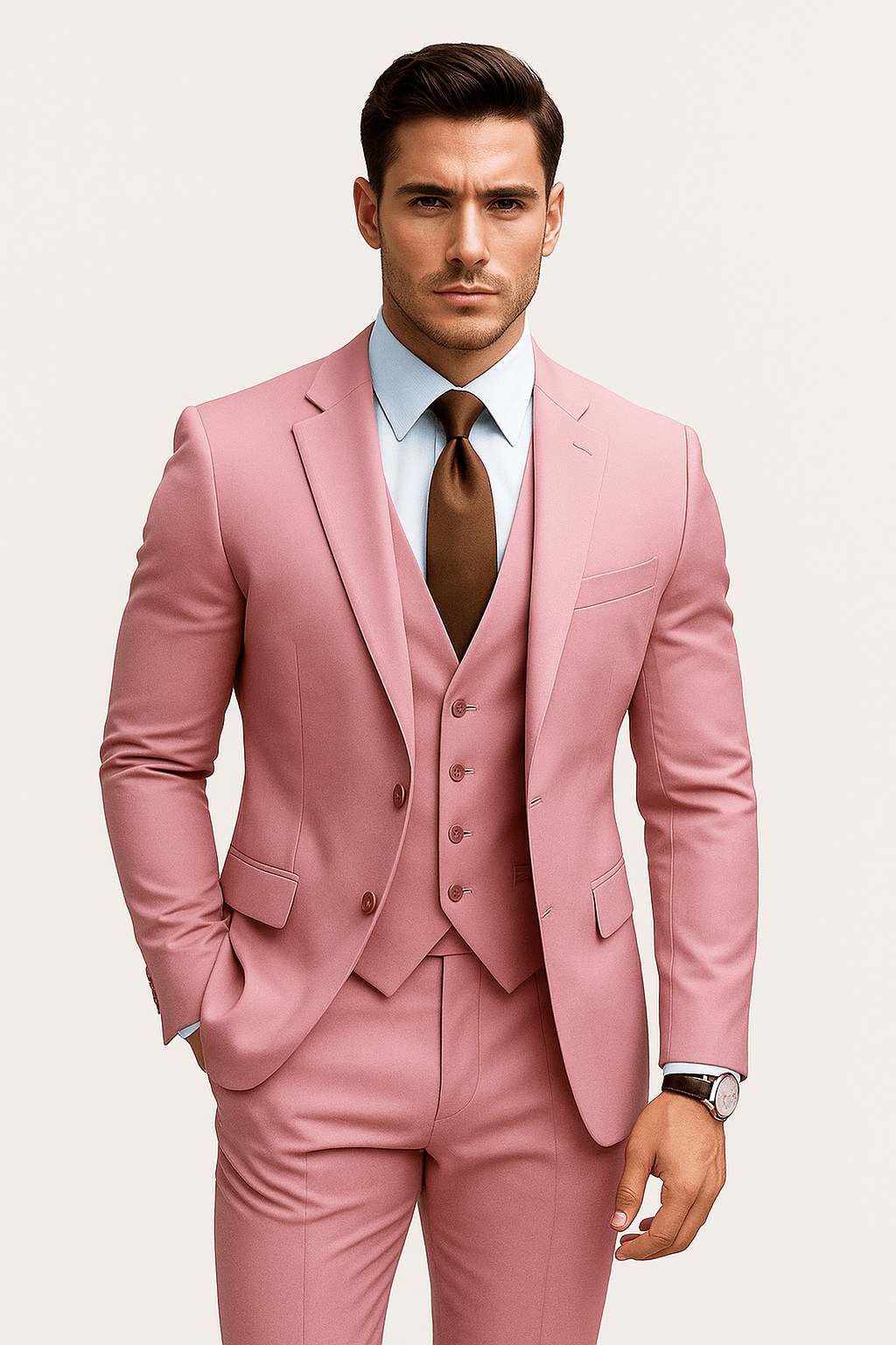 Men’s Slim Fit 3 Piece Wedding Suit for Guests | Classic Tuxedo Formal Wear