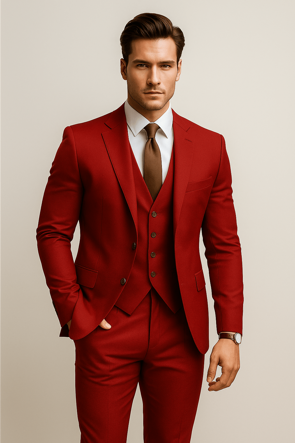 Men’s Slim Fit 3 Piece Wedding Suit for Guests | Classic Tuxedo Formal Wear