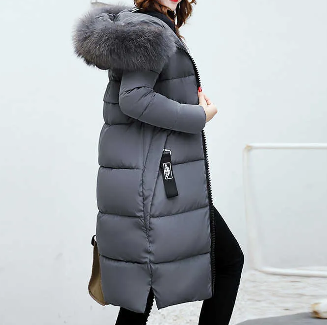 Women’s Long Puffer Parka with Faux Fur Hood | Warm Winter Coat