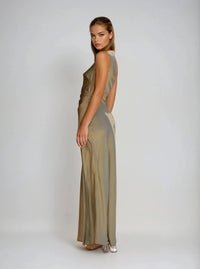 Women’s Maxi Dress with Elegant Side Slit | Evening Party & Wedding Guest Dress