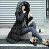 Women’s Long Puffer Parka with Faux Fur Hood | Warm Winter Coat