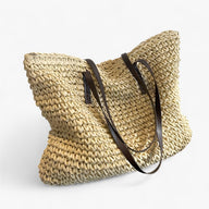 Boho Straw Beach Bag | Handcrafted Design | Summer Shoulder Tote