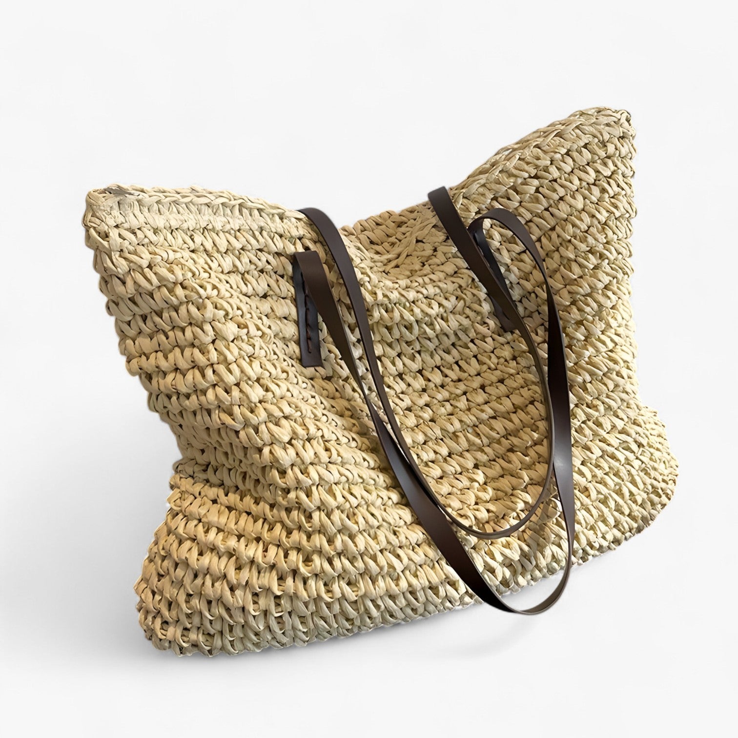 Boho Straw Beach Bag | Handcrafted Design | Summer Shoulder Tote