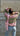 Women’s Chunky Knit Cardigan | Pink and Green Pattern | Balloon Sleeves | Cropped Autumn Layer
