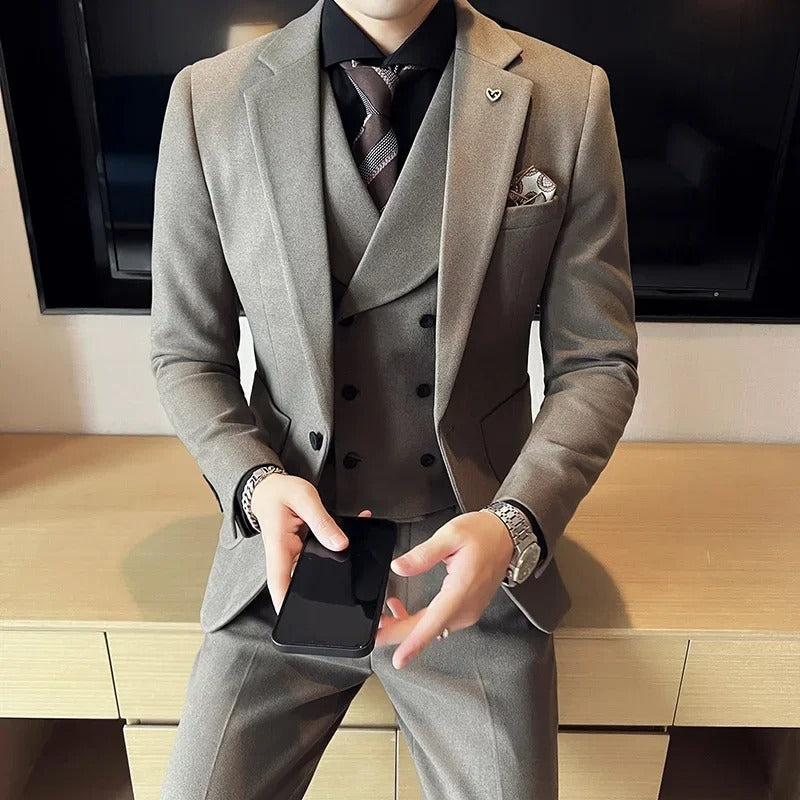 Men’s Old Money 3 Piece Wedding Suit | Classic Tuxedo Style for Formal Elegance