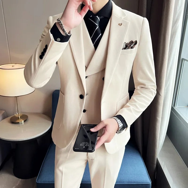Men’s Old Money 3 Piece Wedding Suit | Classic Tuxedo Style for Formal Elegance