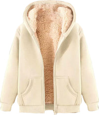 Women’s Fleece Jacket with Zip Up Hoodie | Warm Casual Winter Coat