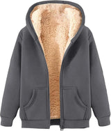 Women’s Fleece Jacket with Zip Up Hoodie | Warm Casual Winter Coat