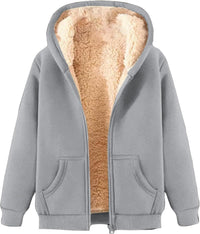 Women’s Fleece Jacket with Zip Up Hoodie | Warm Casual Winter Coat