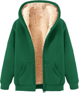 Women’s Fleece Jacket with Zip Up Hoodie | Warm Casual Winter Coat