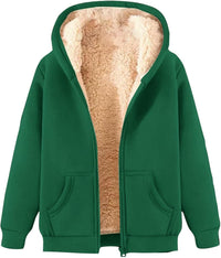 Women’s Fleece Jacket with Zip Up Hoodie | Warm Casual Winter Coat
