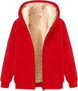 Women’s Fleece Jacket with Zip Up Hoodie | Warm Casual Winter Coat