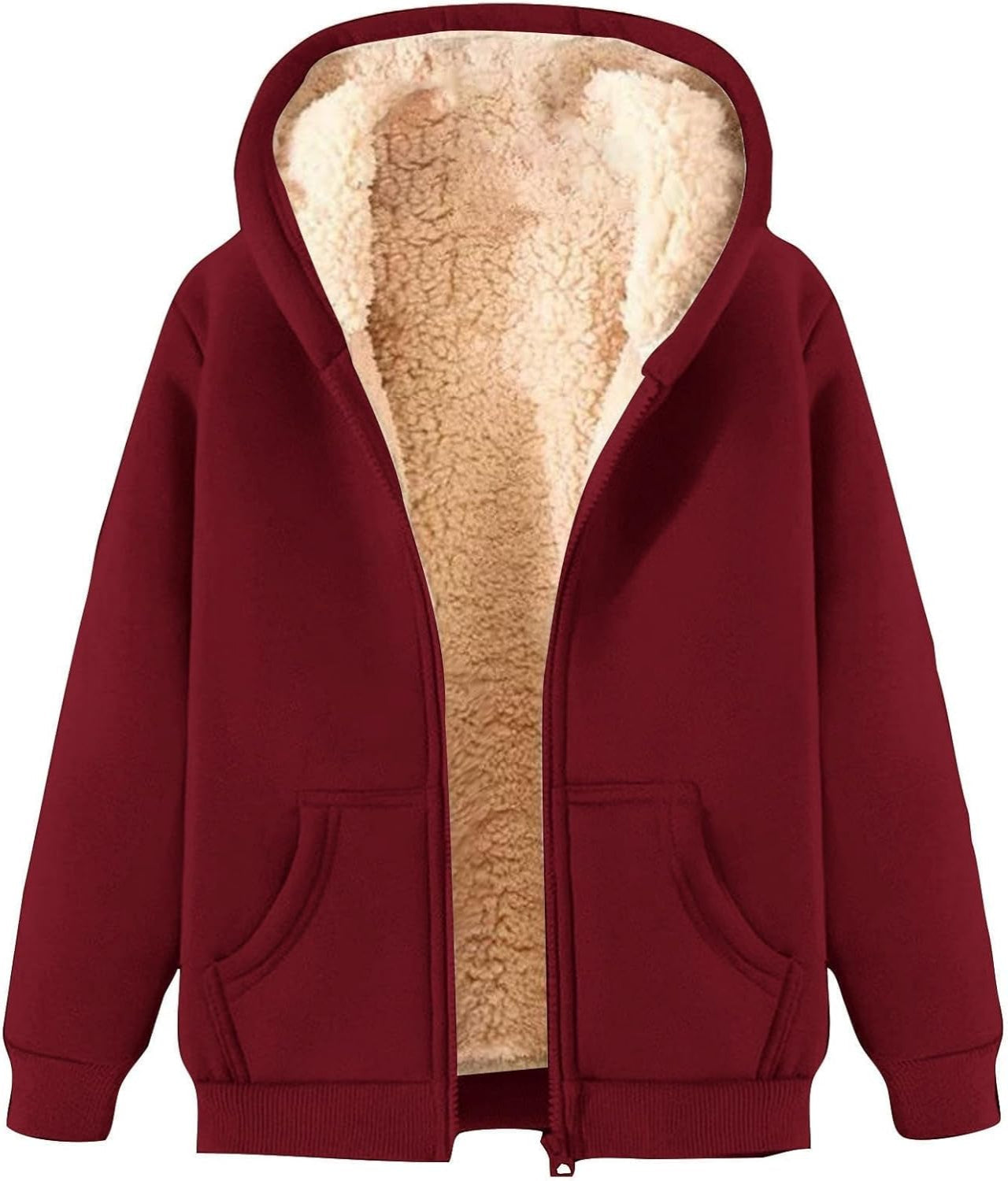 Women’s Fleece Jacket with Zip Up Hoodie | Warm Casual Winter Coat