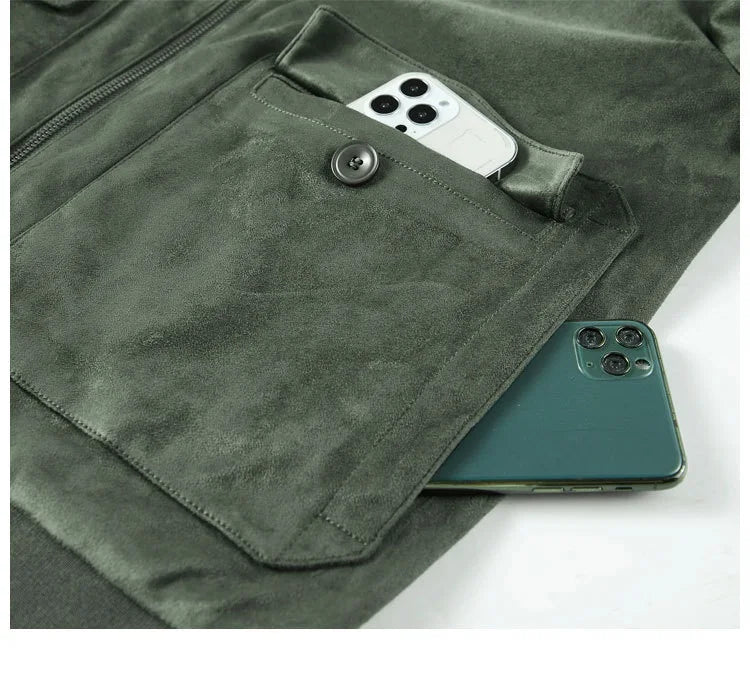 Men’s Fleece-Lined Bomber Jacket in Vintage Winter Style | Warm Casual Coat