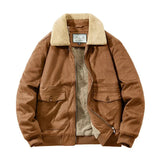 Men’s Fleece-Lined Bomber Jacket in Vintage Winter Style | Warm Casual Coat
