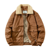 Men’s Fleece-Lined Bomber Jacket in Vintage Winter Style | Warm Casual Coat